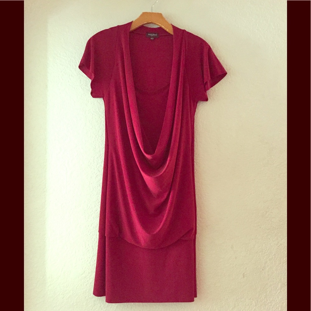 Draped Front Red Dress